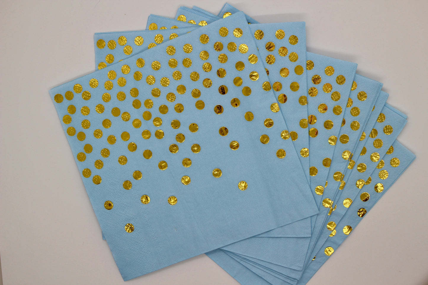 Blue & Gold Confetti Napkins - Set of 10