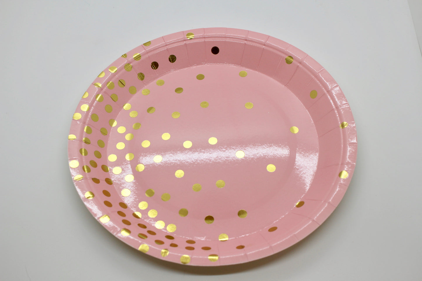 Pink & Gold Confetti Plates - Set of 10