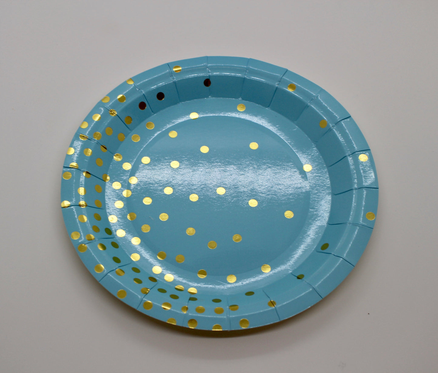 Blue & Gold Confetti Paper Plates - Set of 10