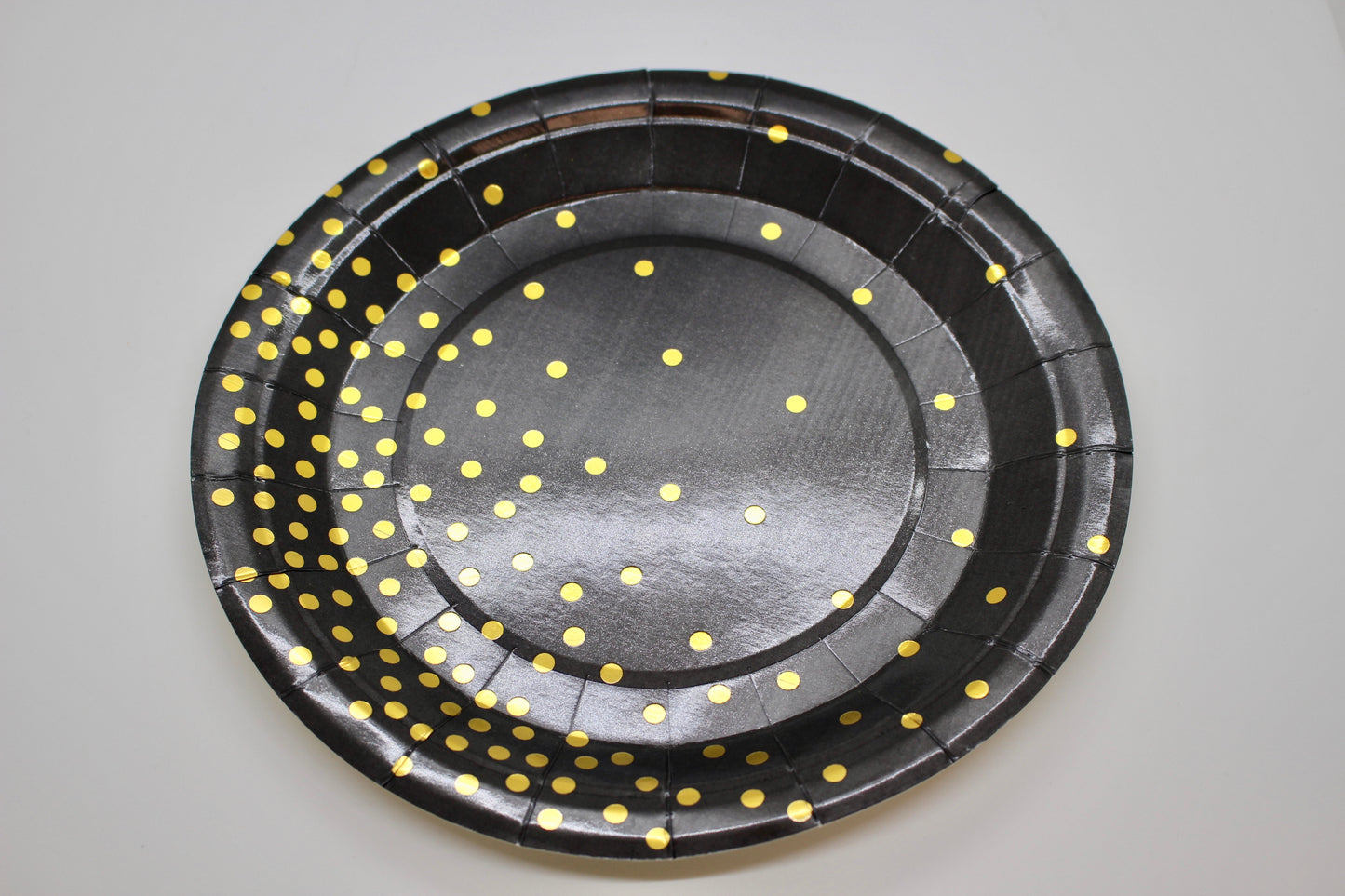Black & Gold Confetti Plate Set