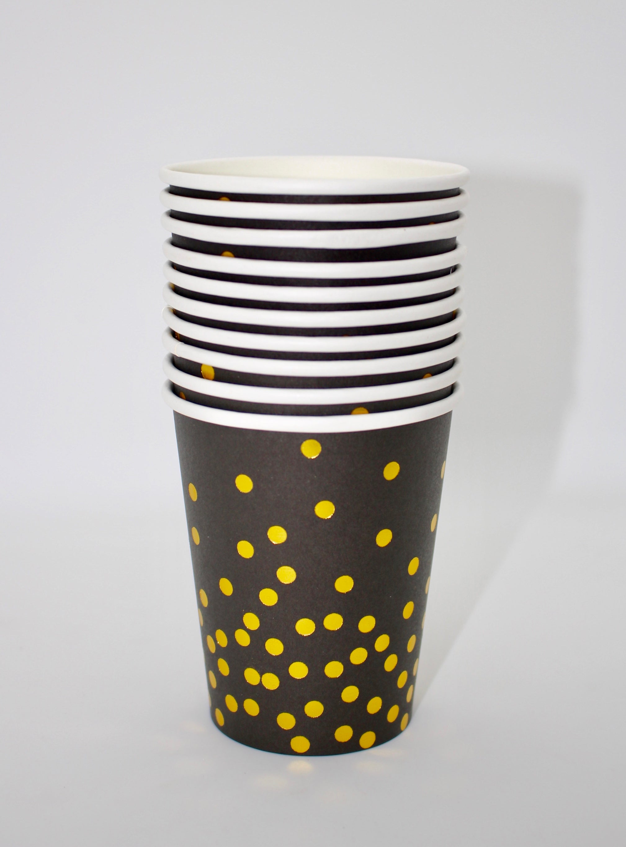 Black & Gold Paper Cups - Set of 8 – YourPartyBox.com