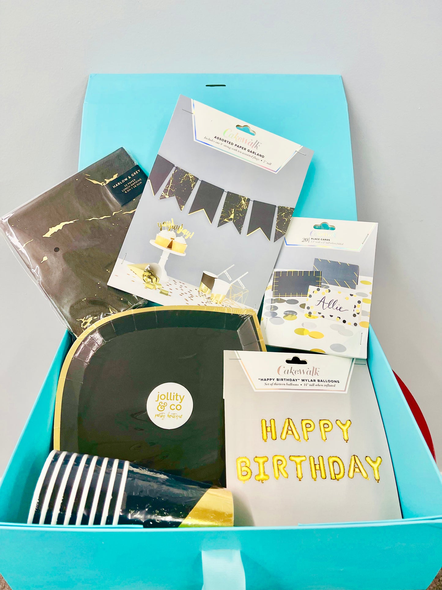 Black & Gold Mini Birthday Party Box