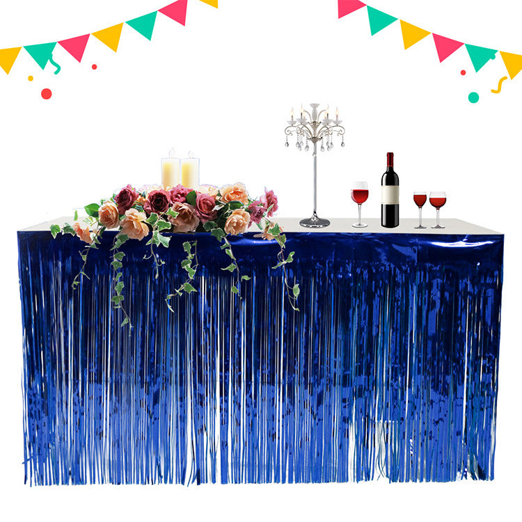 Foil Fringe Table Skirt - 5 Available Colors!